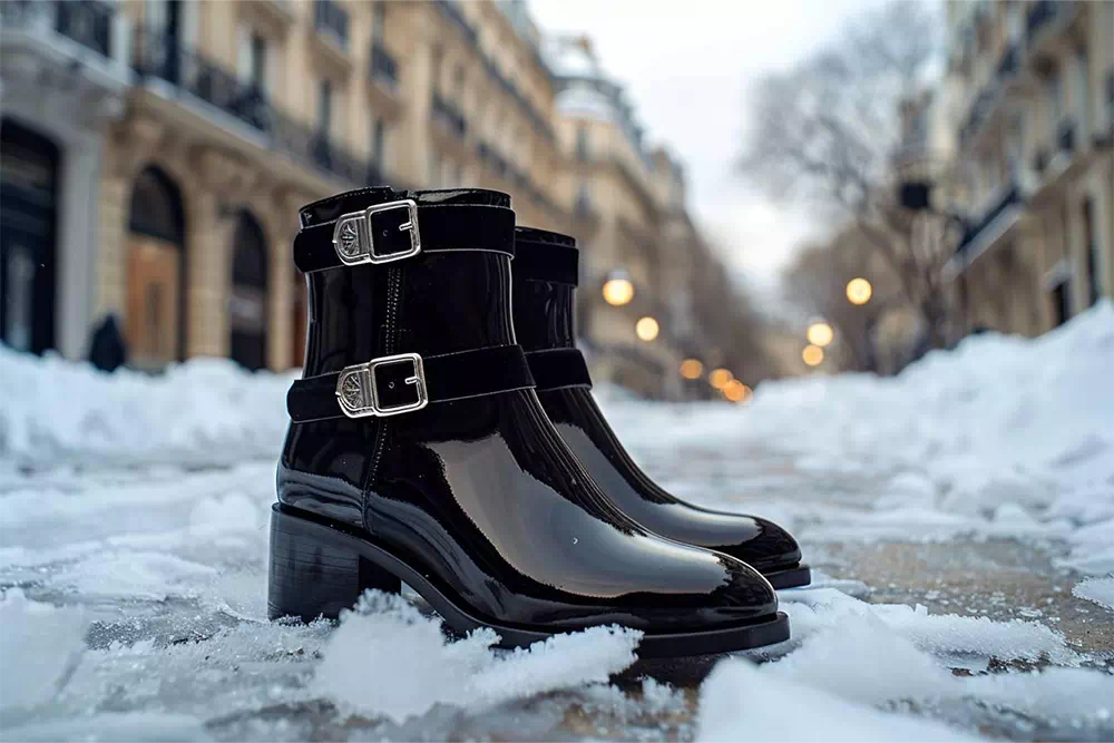 Chaussure plate avec robe hiver cheap