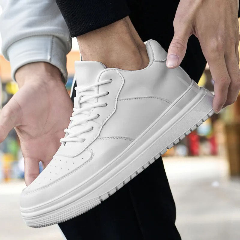 Basket blanc cuir homme - spécial liquidation Chaussures Orthopédiques Podoways