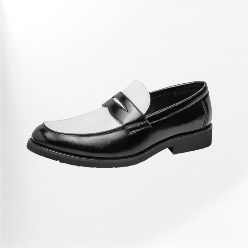 Mocassin noir et blanc pour femme Podoways