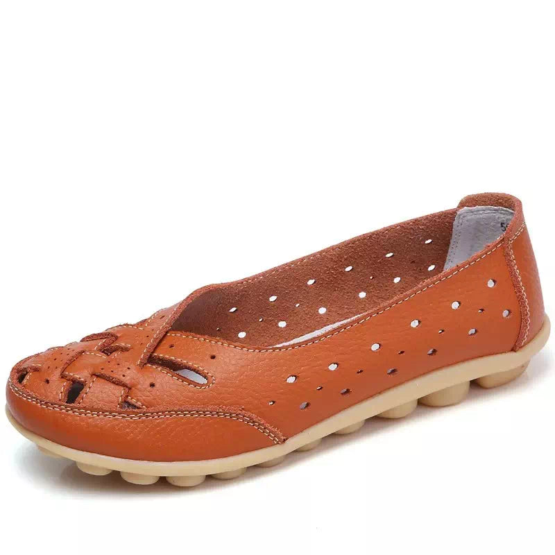 Mocassin anti-derapant plat Podoways 36 Orange