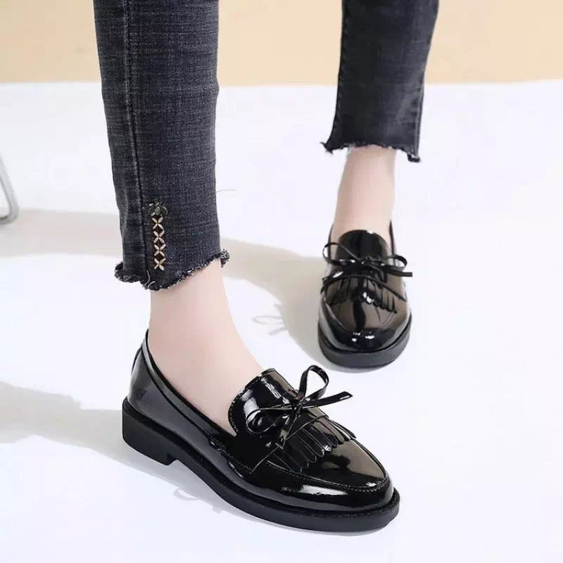 Mocassin cuir noir pour femme  Podoways
