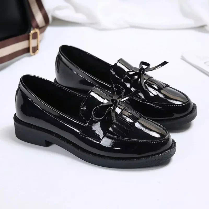 Mocassin cuir noir pour femme  Podoways