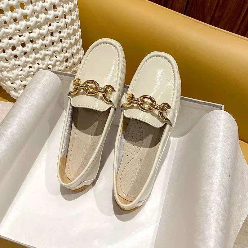 Mocassins dorés pour femmes  Podoways