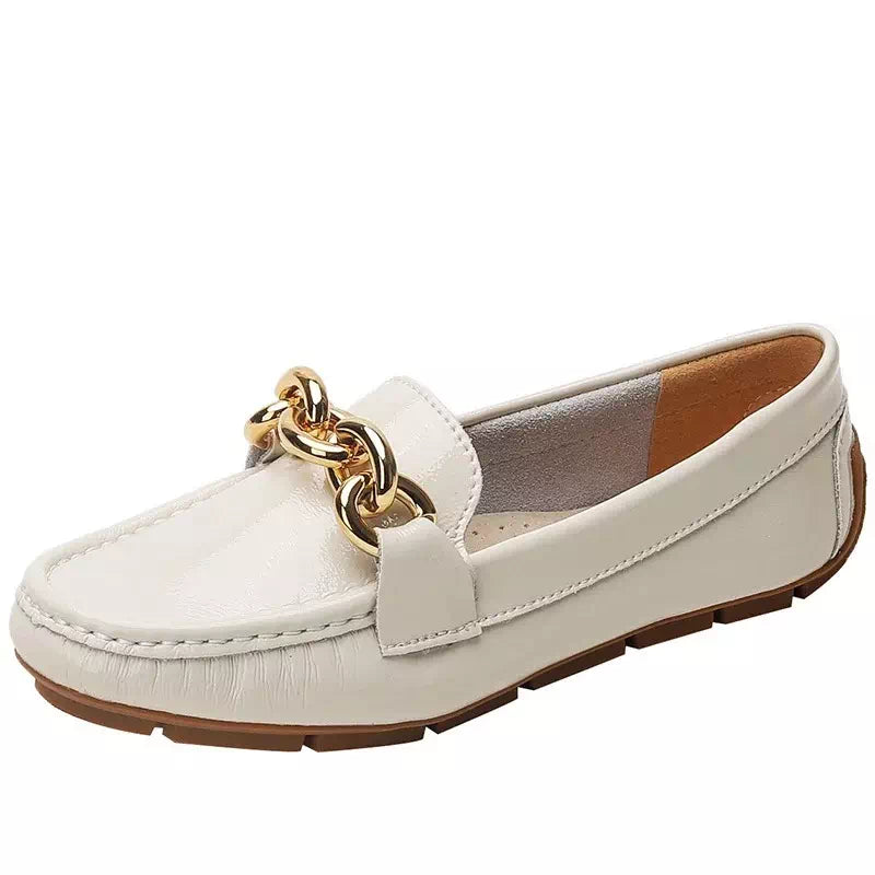 Mocassins dorés pour femmes Podoways 36 Blanc