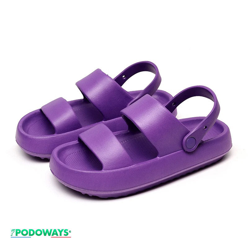 Sandales orthopédiques pour les pieds plats, coloris violet pour un soulagement de la voûte plantaire