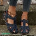 Charger l'image dans la visionneuse de la galerie, Sandales Orthopédiques Cuir pour femmes - spécial liquidation Semelles Orthopédiques PODOWAYS 36 MidnightBlue