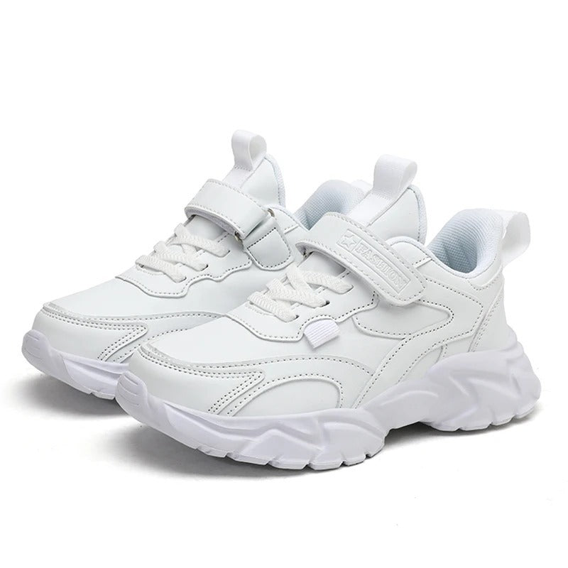 Baskets mixtes à fermeture scratch Podoways 28 Blanc