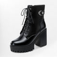 Charger l'image dans la visionneuse de la galerie, Bottines à lacets pour femme Podoways 34 Black