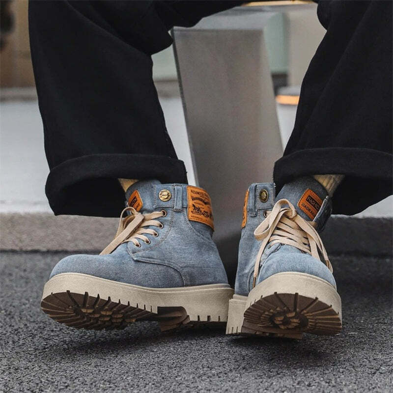 Bottines bleues effet jean Podoways