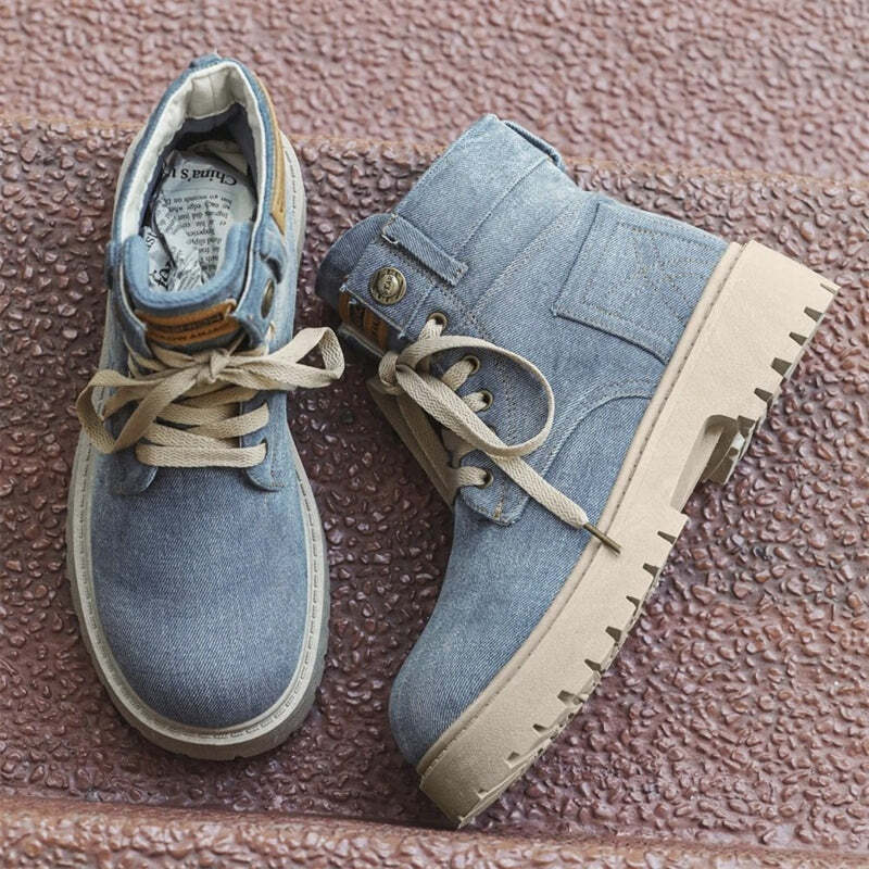 Bottines bleues effet jean Podoways