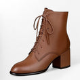 Charger l'image dans la visionneuse de la galerie, Bottines marron à lacets pour femme Podoways 35 Sienna