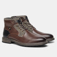 Charger l'image dans la visionneuse de la galerie, Bottines en cuir marron pour homme Podoways