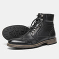 Charger l'image dans la visionneuse de la galerie, Bottines en cuir marron pour homme Podoways 40 Black