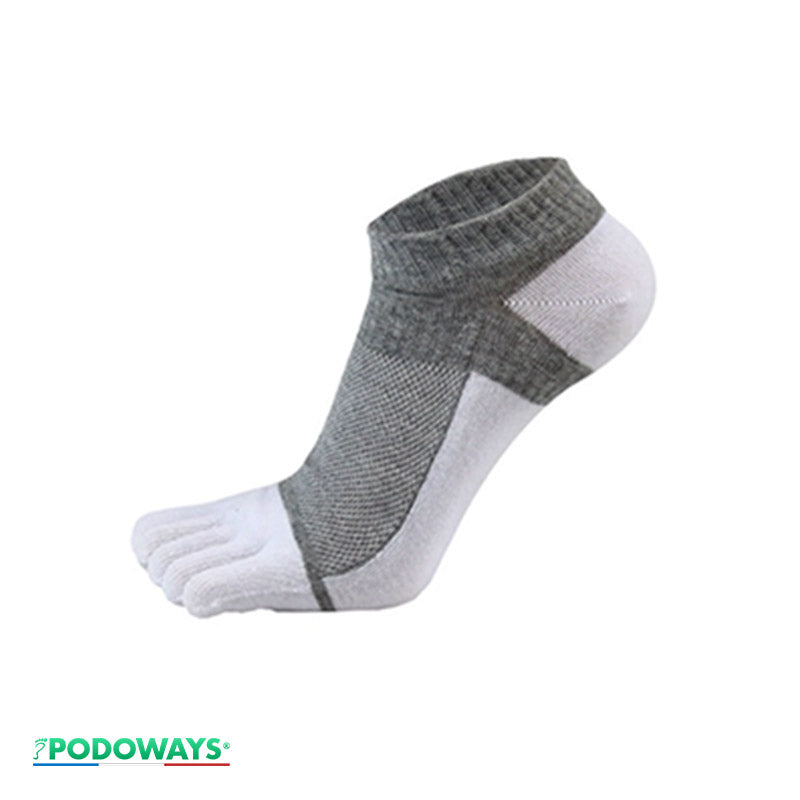 Chaussettes orthopédiques blanches - Vue de côté, démontrant le tissu extensible et la coupe ergonomique pour un ajustement parfait du pied