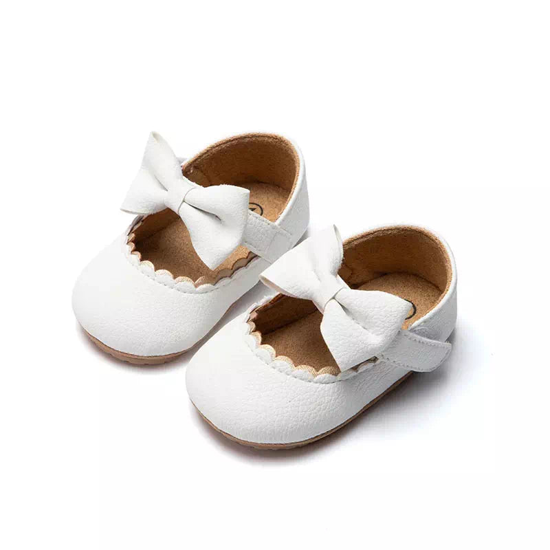 Chaussures pour bébés filles nœud papillon Podoways 6 à 9mois Blanc