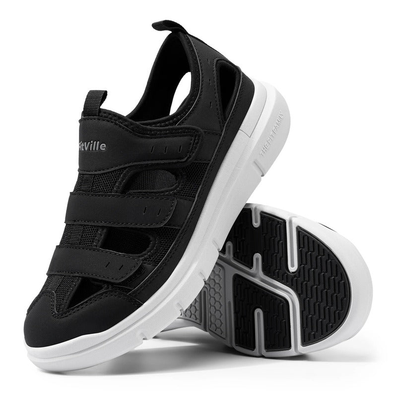 Claquettes pour homme à scratch pour pieds larges Podoways