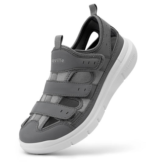 Claquettes pour homme à scratch pour pieds larges Podoways 38 Silver