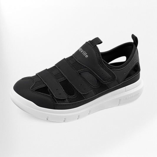 Claquettes pour homme à scratch pour pieds larges Podoways 38 Black