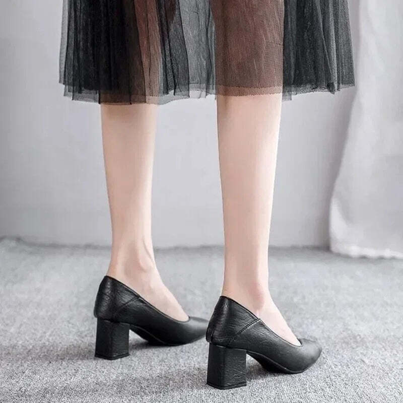 Escarpin noir femme petit talon Podoways