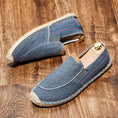Charger l'image dans la visionneuse de la galerie, Espadrilles en toile bleu marine pour homme Podoways