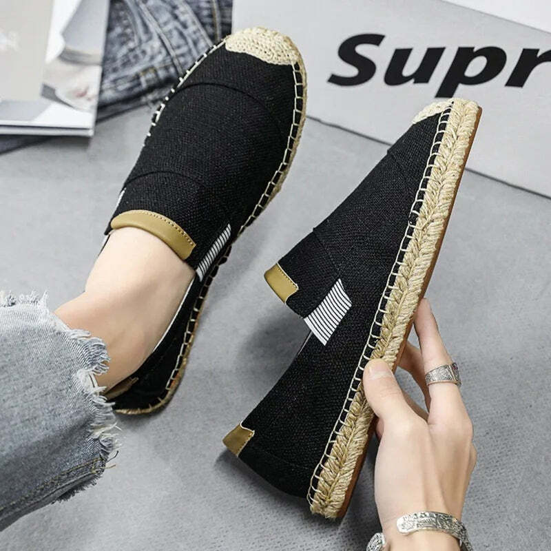 Espadrilles noires pour homme Podoways