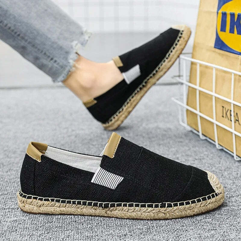 Espadrilles noires pour homme Podoways