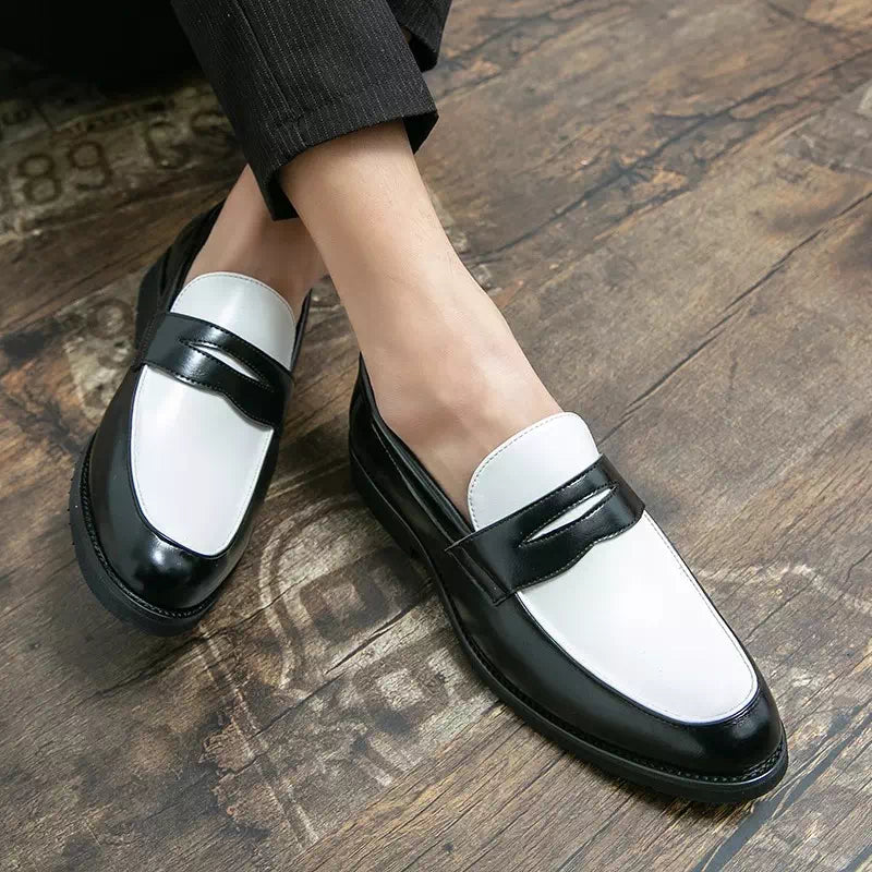 Mocassin noir et blanc pour femme Podoways