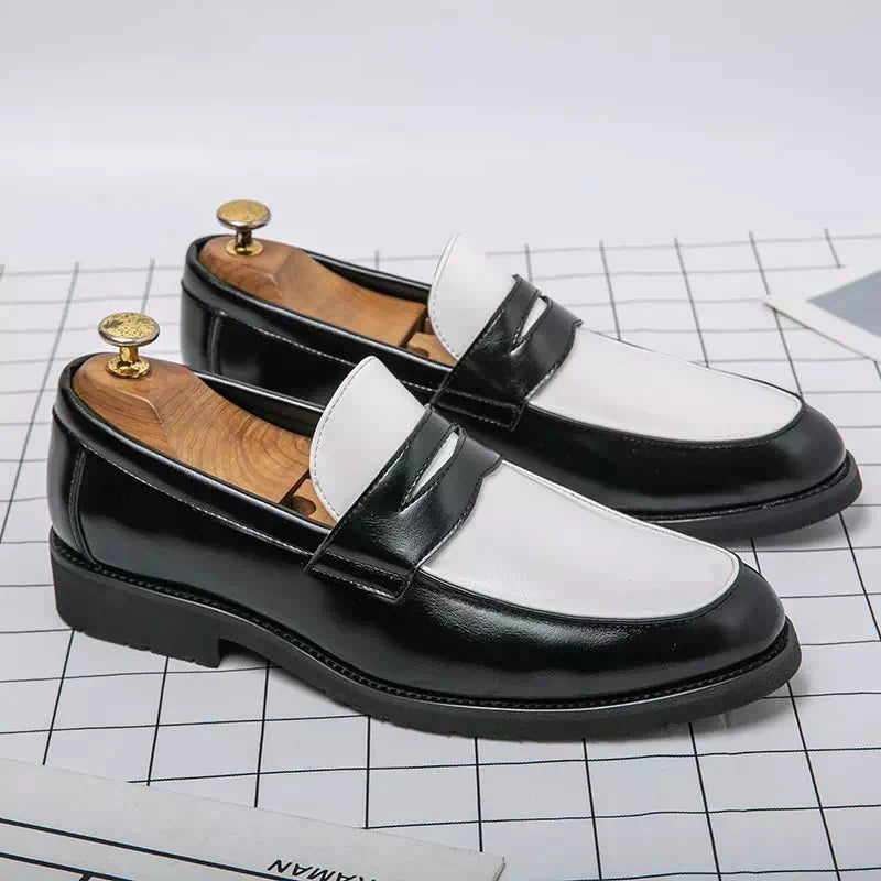 Mocassin noir et blanc pour femme Podoways