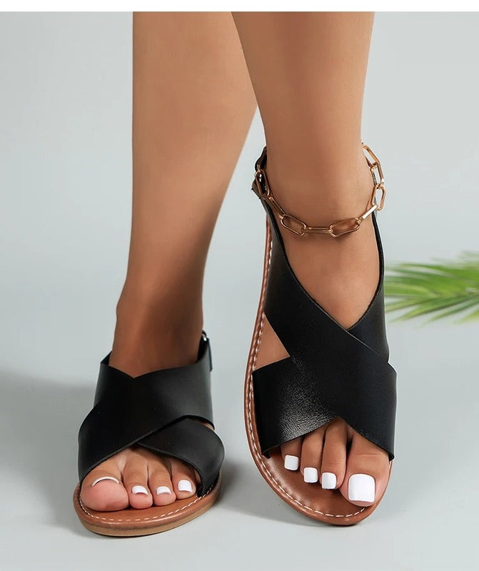 Sandales en cuir confort pour femme été Podoways