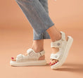 Charger l'image dans la visionneuse de la galerie, Sandales plates beige pour femme Podoways