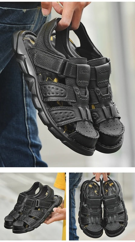 Sandales à scratch pour homme