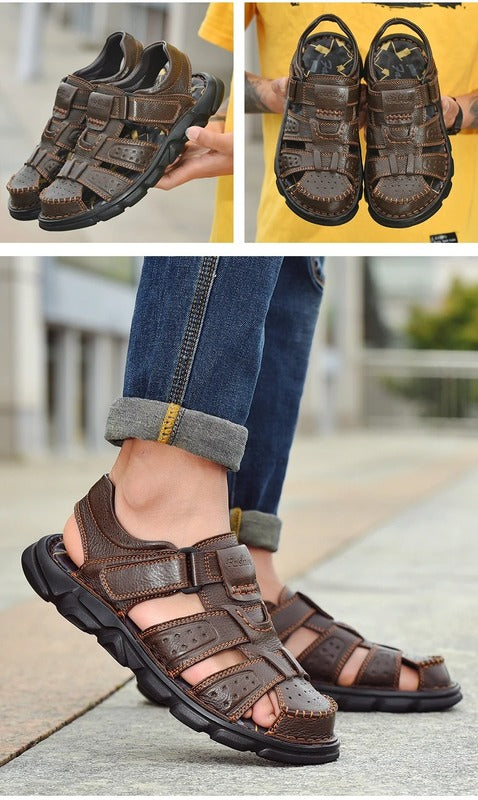 Sandales à scratch pour homme