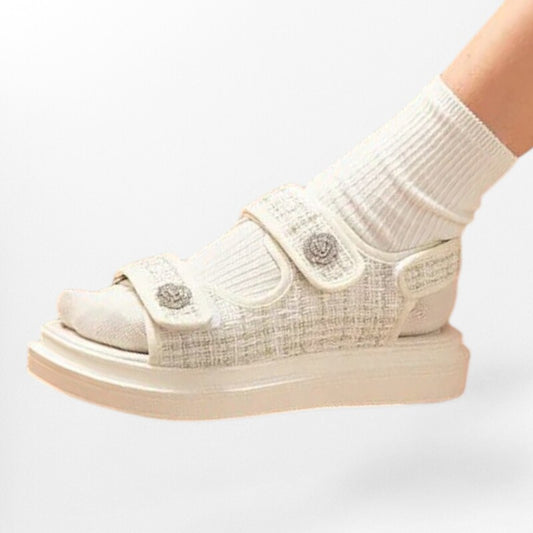 Sandales plates beige pour femme Podoways 36 Wheat