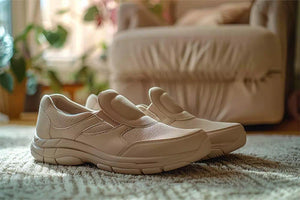 Chaussures Orthopédiques Pour Hallux Valgus Homme - Mocassins à Enfiler Larges, Confort Avec Soutien De La Voûte - Gris Taille 35 EU