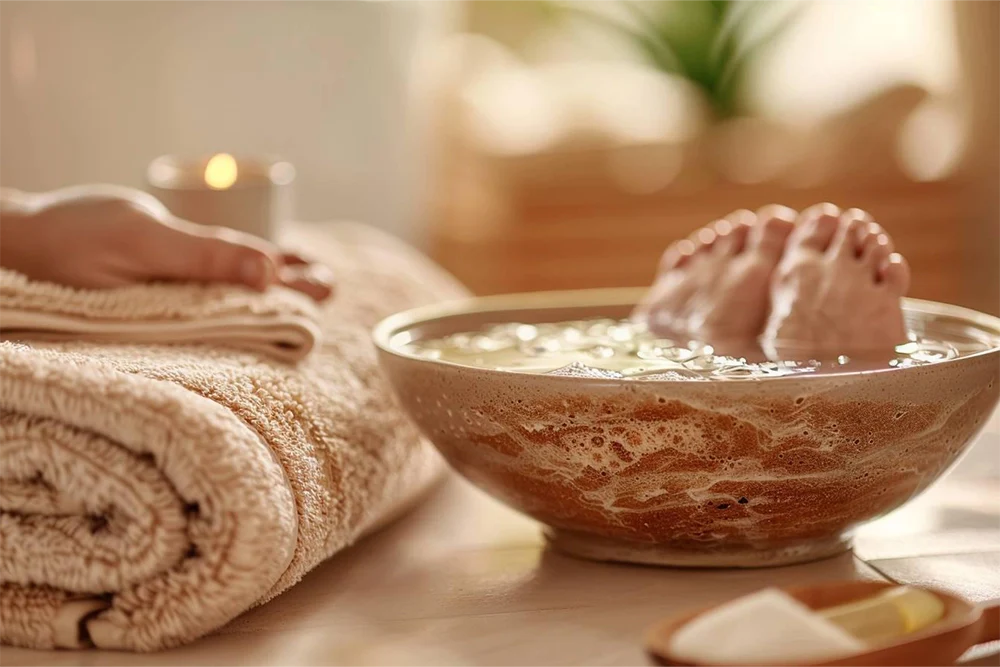 Bain de pied au bicarbonate et vinaigre : détoxification et soulagement des pieds fatigués