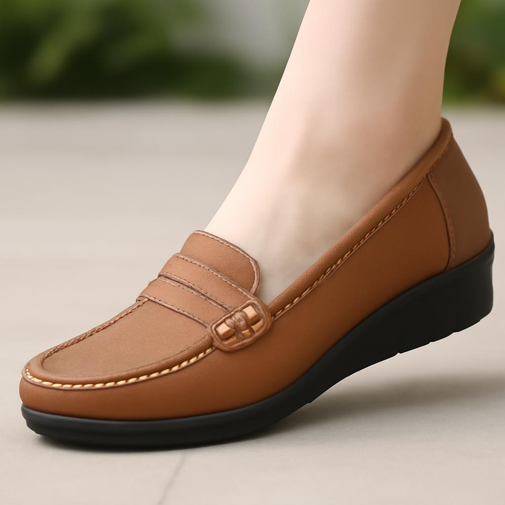 Mocassins orthopédiques d’été en cuir pour femme : confort et élégance