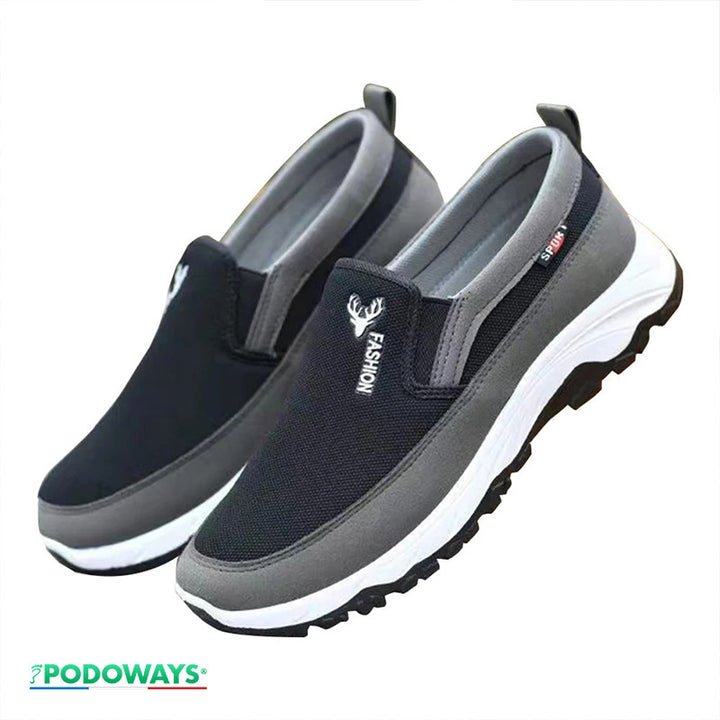 Baskets orthopédiques hommes respirantes Semelles Orthopédiques PODOWAYS 36 Black 