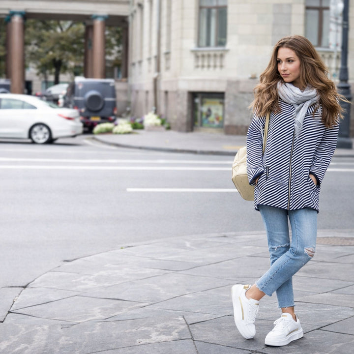 Basket blanche chic pour femmes Podoways