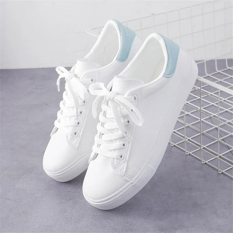 Basket en cuir blanc pour femmes