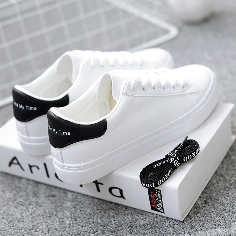 Basket en cuir blanc pour femmes  Podoways   