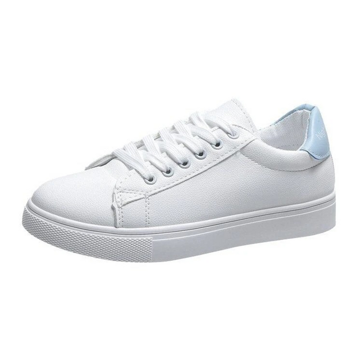 Basket en cuir blanc pour femmes Podoways 36 Aquamarine