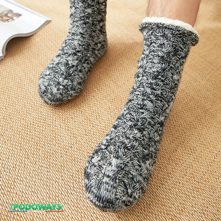 Chaussons chaussettes fourrées antidérapantes chaudes PODOWAYS