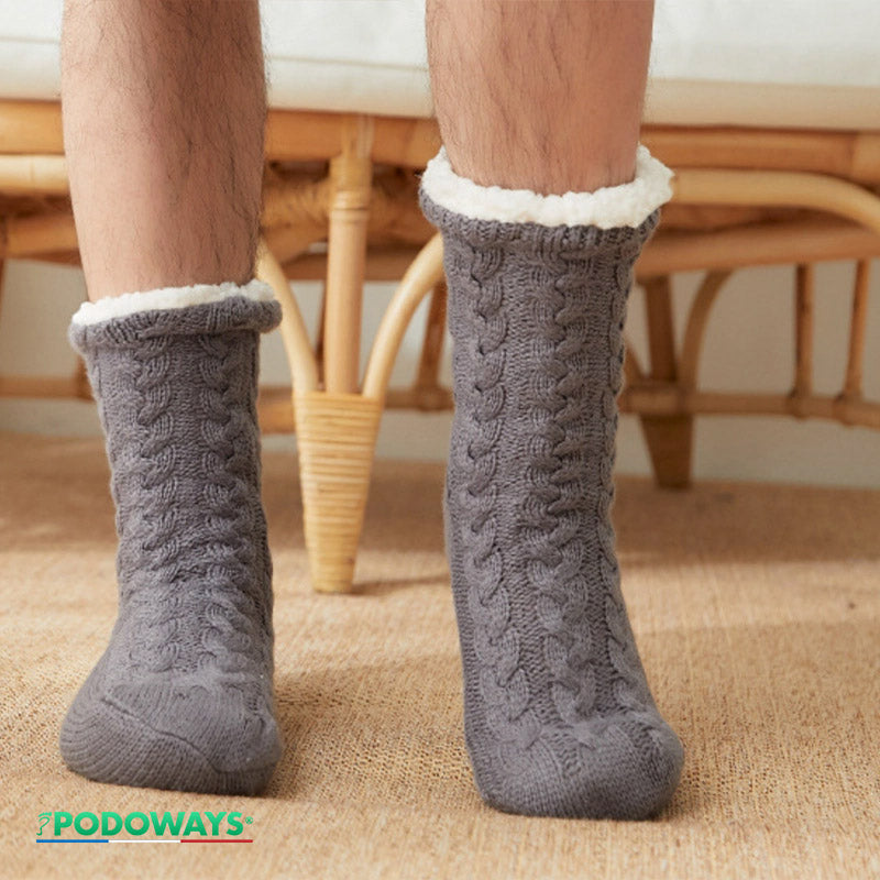 Chaussons chaussettes fourrées antidérapantes chaudes PODOWAYS