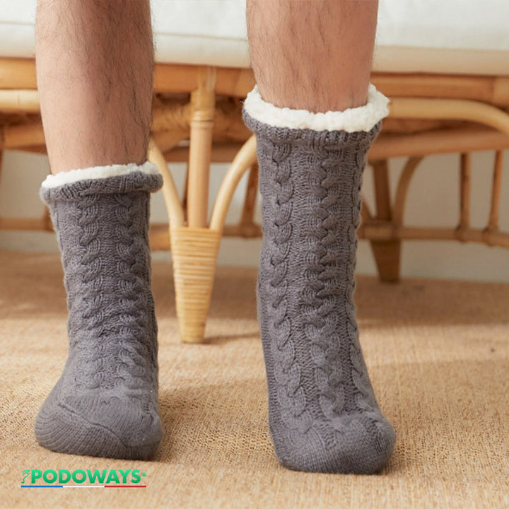 Chaussons chaussettes fourrées antidérapantes chaudes PODOWAYS