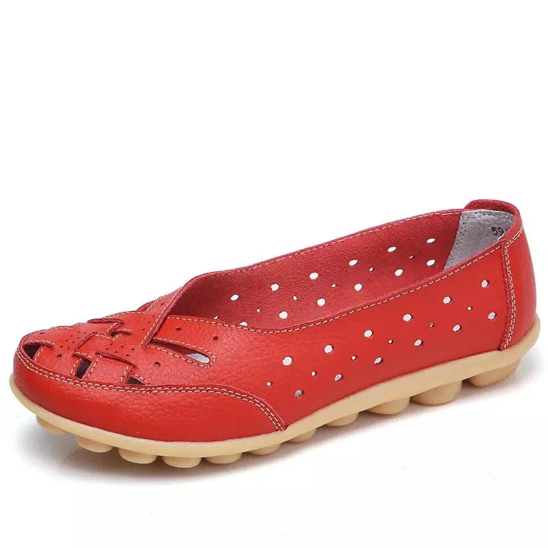 Mocassin anti-derapant plat  Podoways 36 Red 