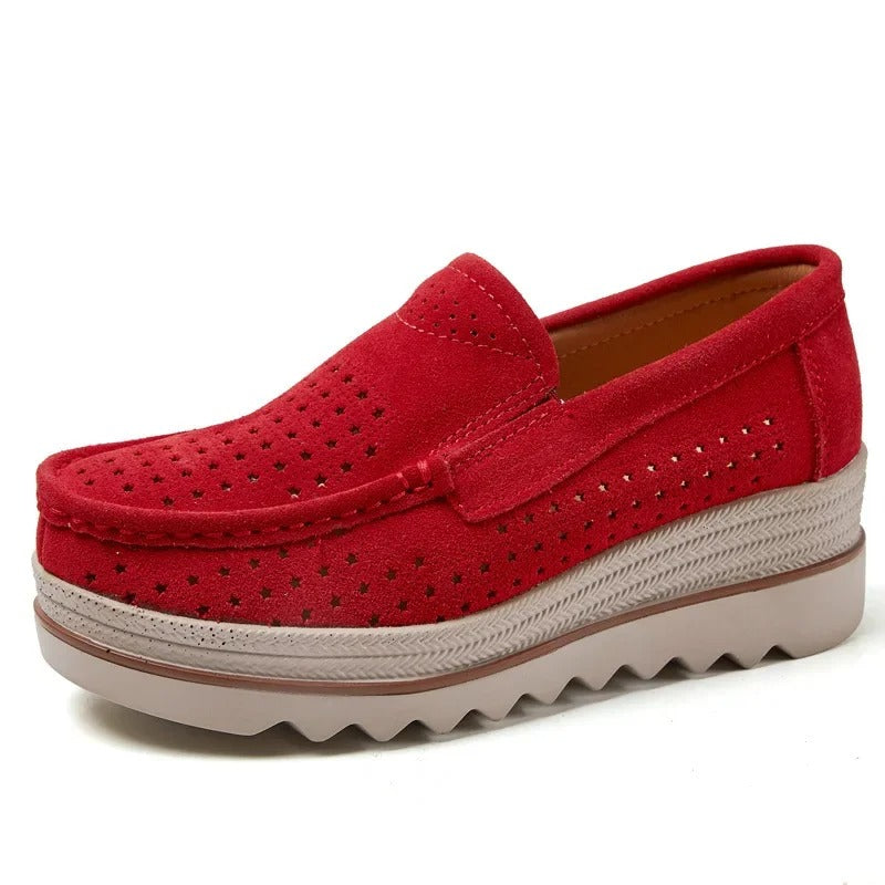 Mocassin bicolore pour femme  Podoways 36 Red 