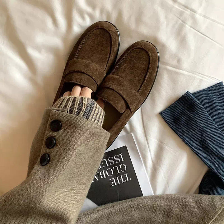 Mocassin daim marron pour femme  Podoways   