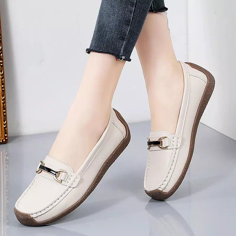 Mocassin en cuir tres souple pour femme