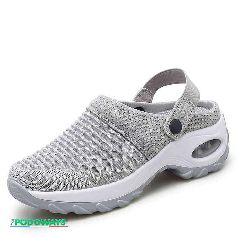 Sandale Orthopédique de longue marche, coloris gris sur fond blanc