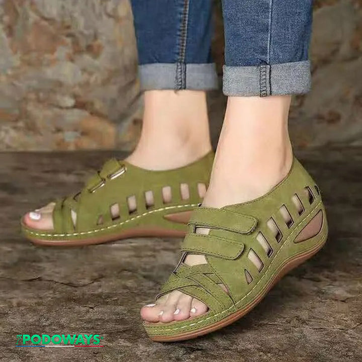 Sandale Orthopédique ultra confort - spécial liquidation Semelles Orthopédiques PODOWAYS 38 OliveDrab